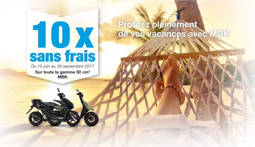 Achetez votre scooter MBK en 10 fois sans frais !